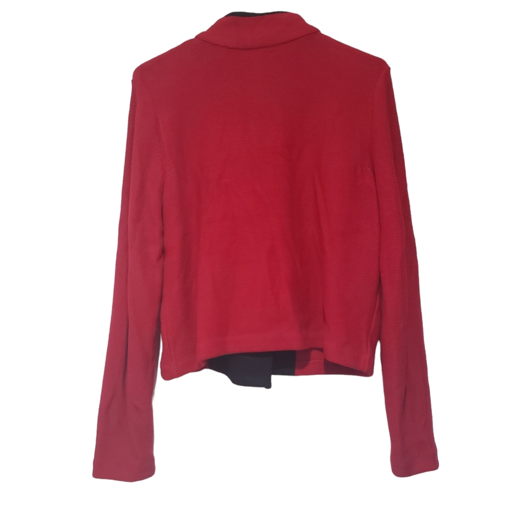 Lauren RALPH LAUREN RED Sweater Military BLAZER JACKET SIZE L Gold Button - Picture 2 of 4
